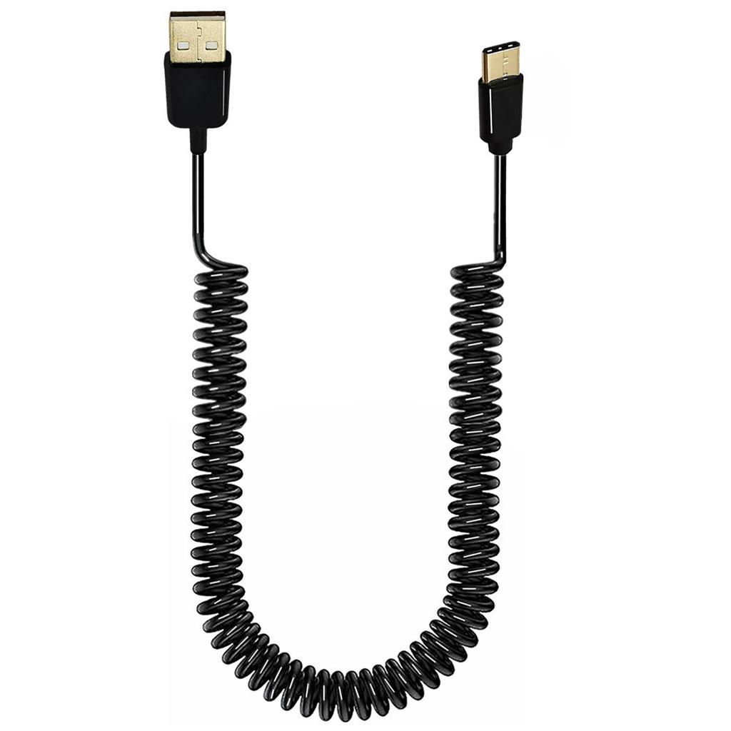 USB 3.1 Type-C Male to USB 2.0 Male Spirals Coiled Adapter Cable Spring Telescopic Extension Cable For Data Sync Charger