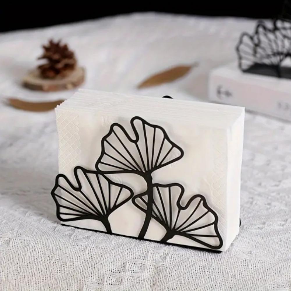 Высококлассный держатель для салфеток в виде листа гинкго, простой железный стеллаж для салфеток, металлический держатель для салфеток, отель