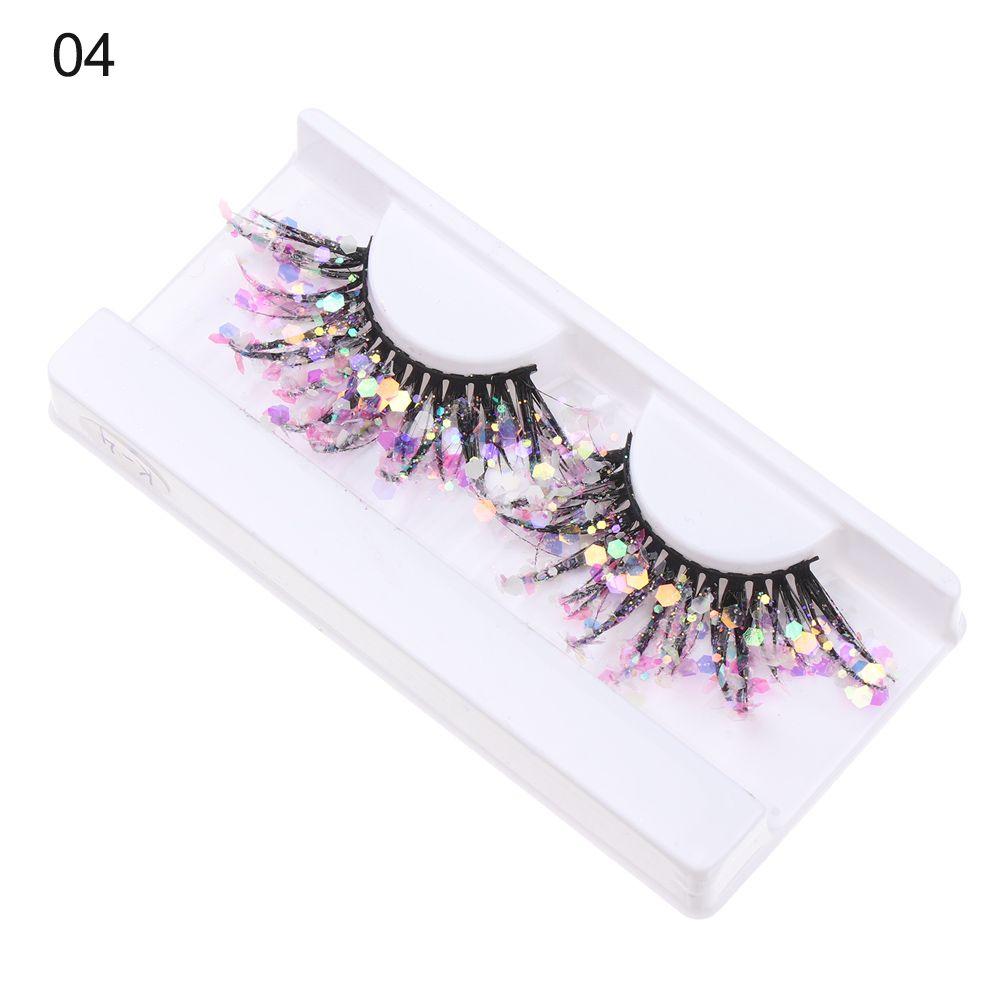 Sequin Glitter Powder Color Luminous Fake Lashes 3D False Eyelashes Nude Makeup Makeup Supplies