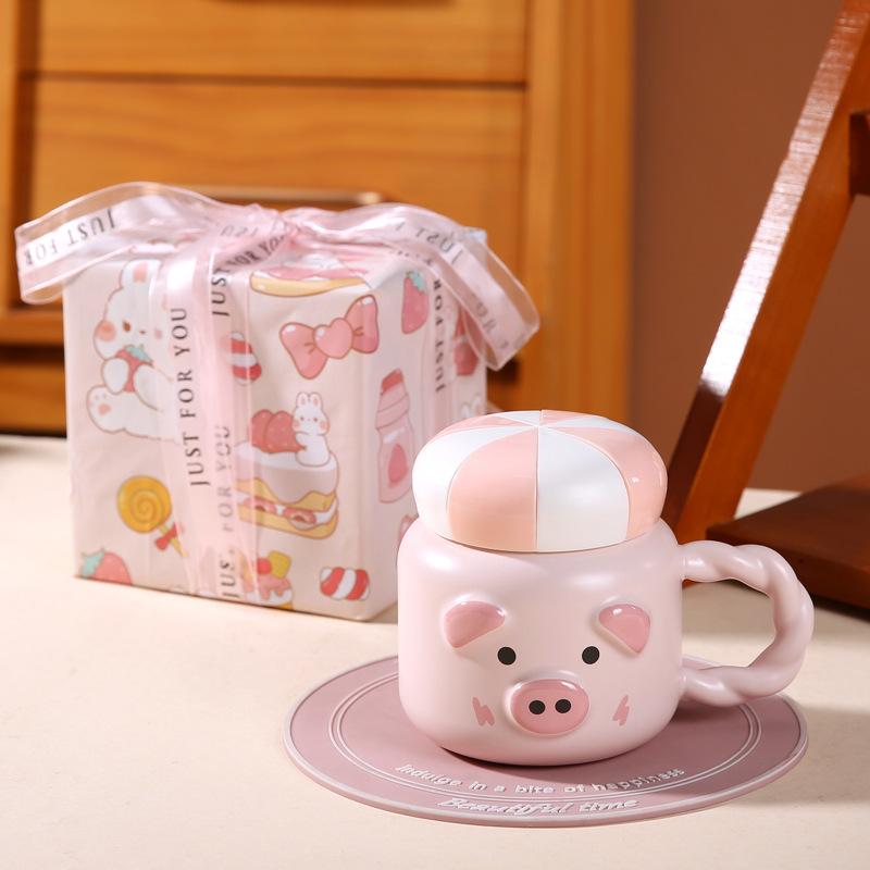 Мультяшная керамическая кружка Милая животная чашка для воды Девушка Государственное учреждение Высоко выглядящий Подарок на день рождения