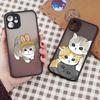 Милый Мультяшный Кот Чехол для Телефона Для iPhone 17 16 15 11 12 14 13 Pro Max Mini X XS XR 7 8 Plus 16E Ударопрочный Жесткий Матовый Чехол Fundas