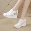 Spring New Inner Height-increasing Women's Shoes Wedge Heel Fashion Single Shoes Look Thin and Wear Little White Shoes