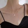 Simply Small Round Shining Bling Zircon Pendant Necklace for Women Girls Clavicle Chain Elegant Charm Chain On Neck Jewelry