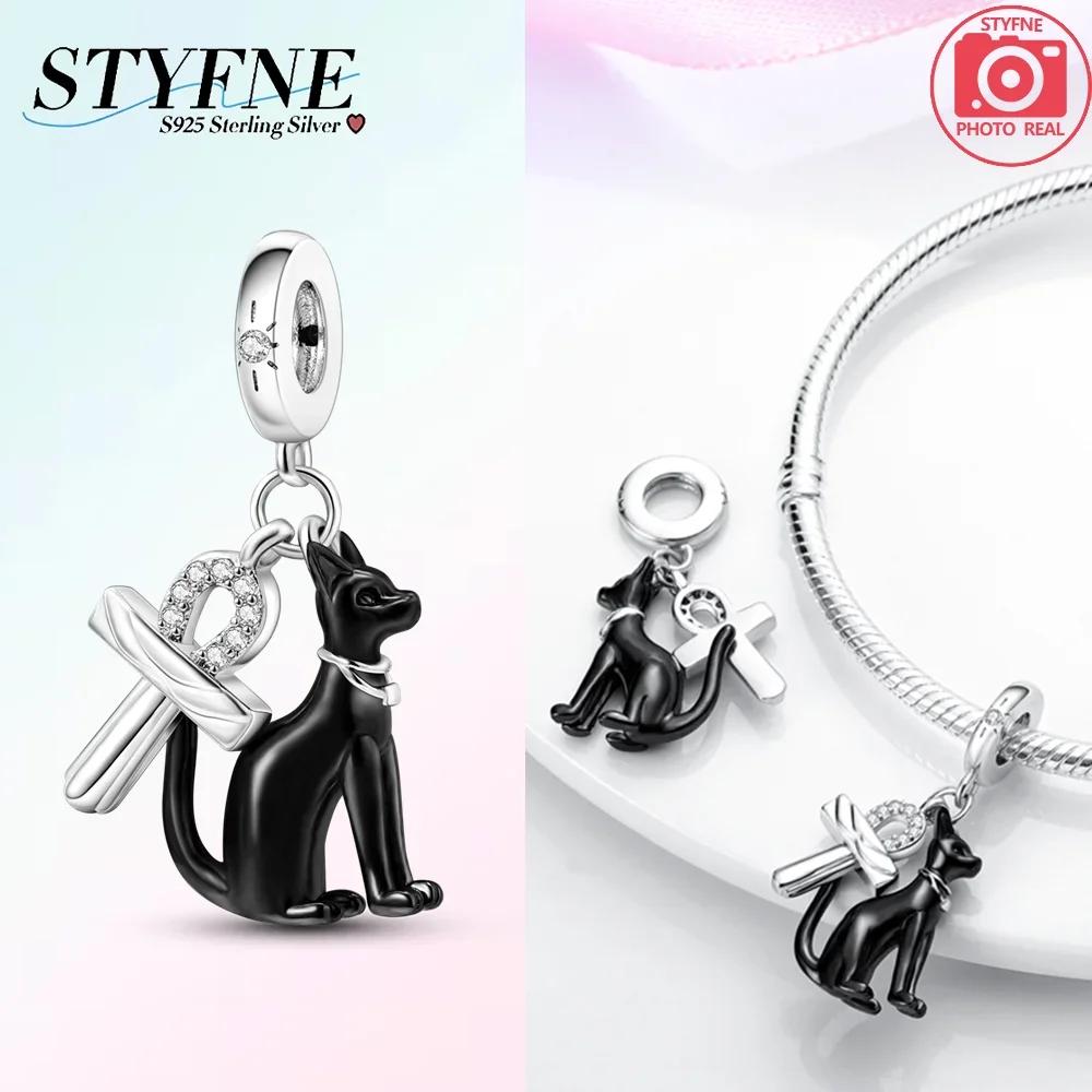 Blue Copper Beads Zircon Sunflower Purple Blue Cross Charms Fit Original Pendant Bracelet Women Jewelry