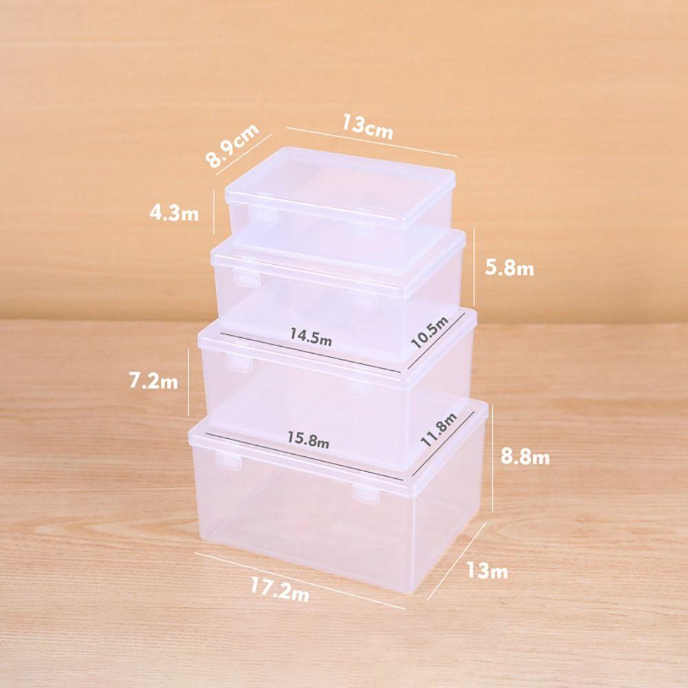 1Pcs Thickened Storage Box Transparent Plastic Case Flip Box  for Pill Jewelery Earrings Cosmetics