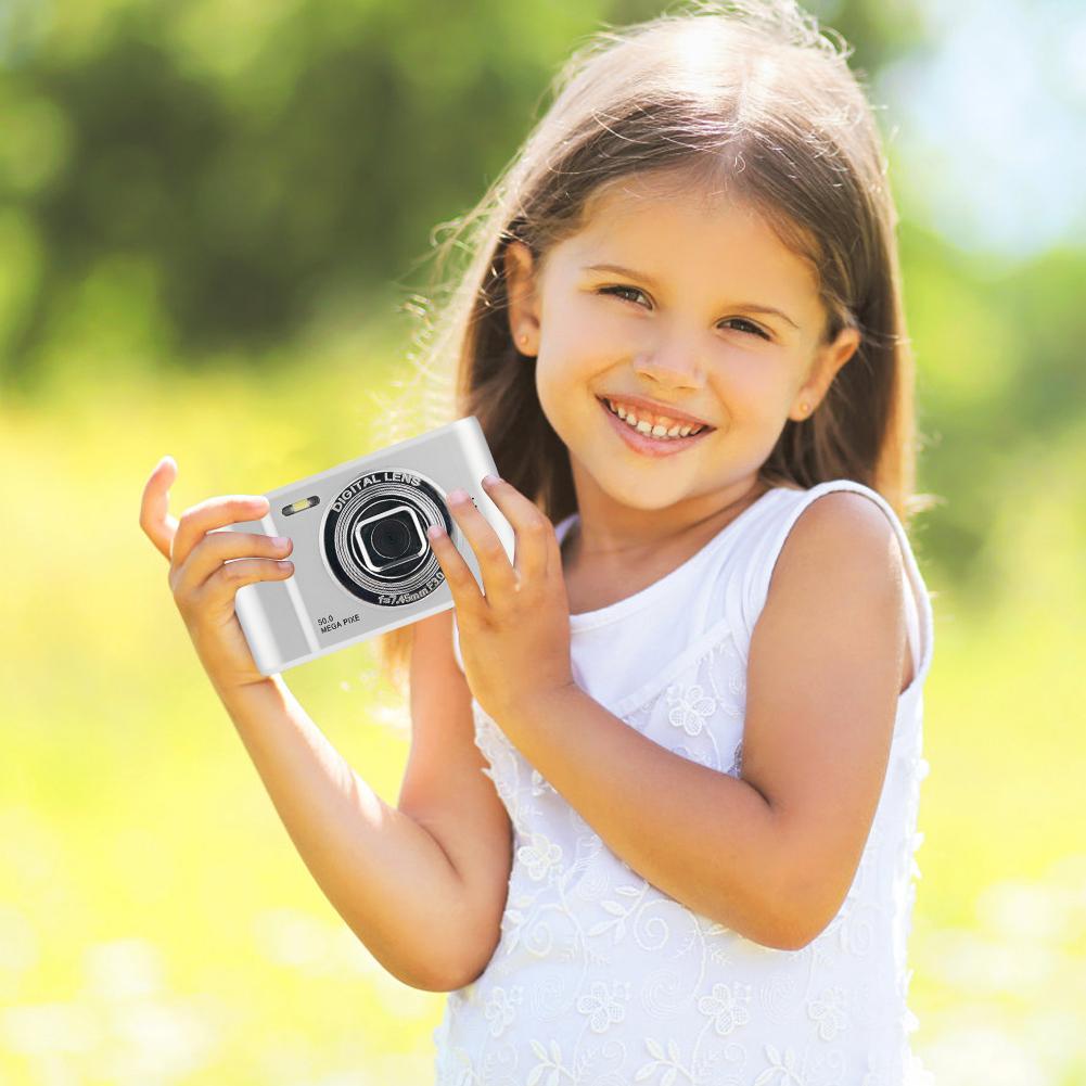 4K Campus Selfie Mini Retro Camera HD Photography Travel Selfie Camera 2.4 Inch IPS Screen Front Rear Cam Outdoor Child Camera