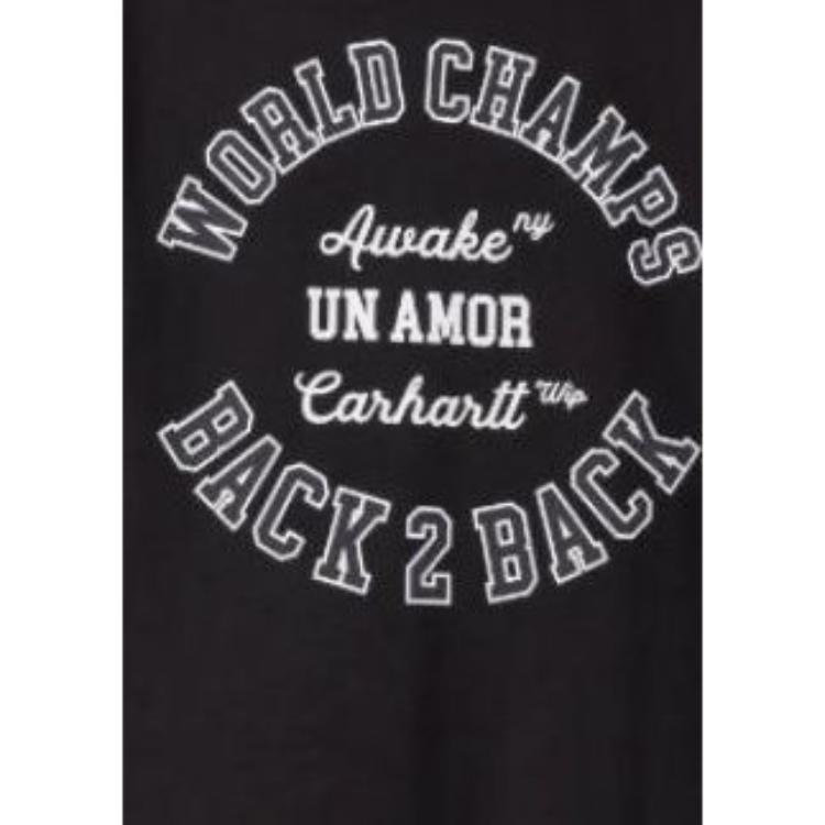 Carhartt WIP X Awake NY Совместная коллекция Весна/Лето 2023 Футболка с коротким рукавом и принтом логотипа на кармане Унисекс Футболка I031349-07Q-XX