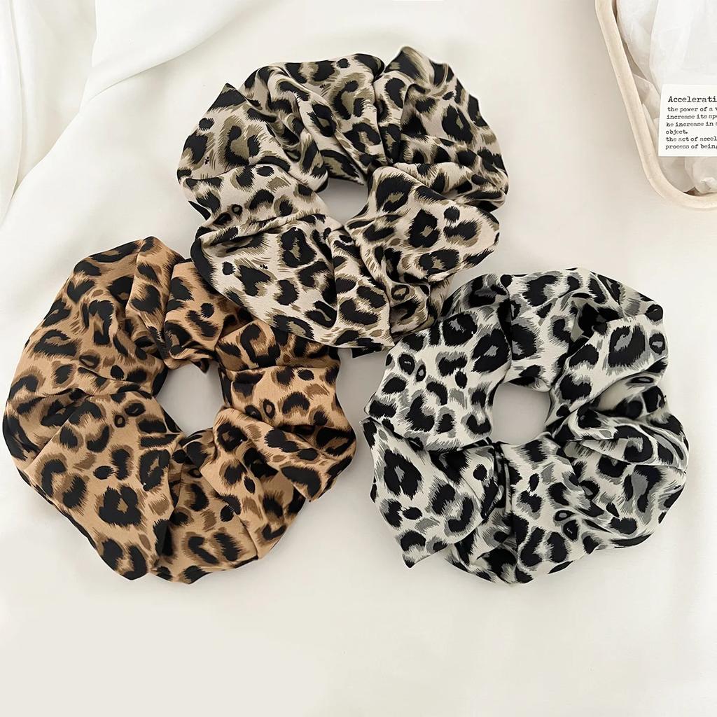 Leopard Print Scrunchies Hair Tie Hair Rope High Elasticity Elastic Hair Band Ponytail Holder Elegant Women Hair Accessories