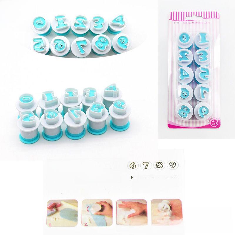 "Chou Kai 26-Piece Alphabet & Number Biscuit Mold Set for Fondant & Cake Decoration"