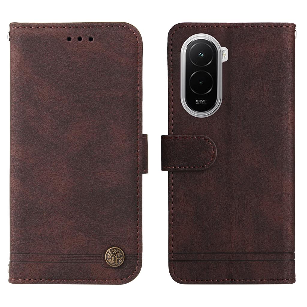 Для Xiaomi Poco M7 4G (169 мм) Кожаные чехлы-кошельки с приятным на ощупь покрытием, чехол-подставка для телефона с ремешком