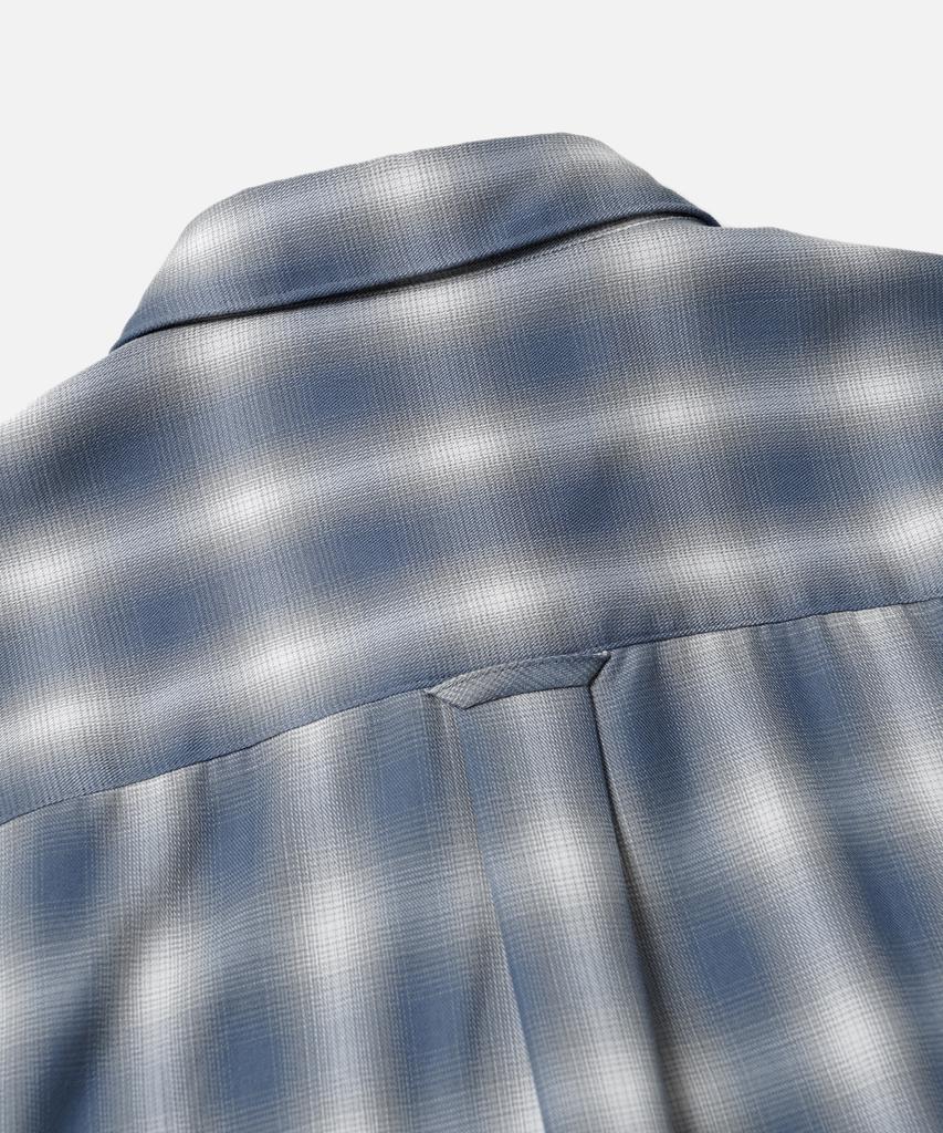 FRIZMWORKS Ombre Check Relaxed Half Shirt _ Blue