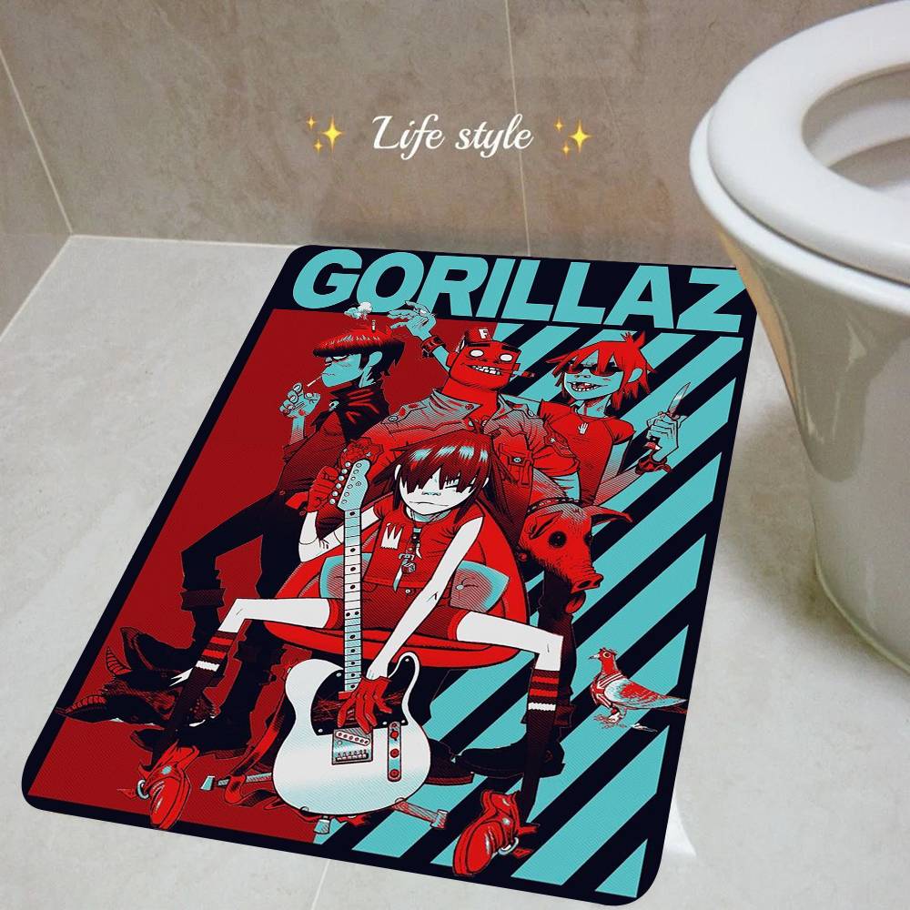 Virtual Anime Rock Band Gorillaz Floor Mat Rectangle Anti-slip Home Soft Badmat Front Door Indoor Outdoor Mat Hotel Decor Mat