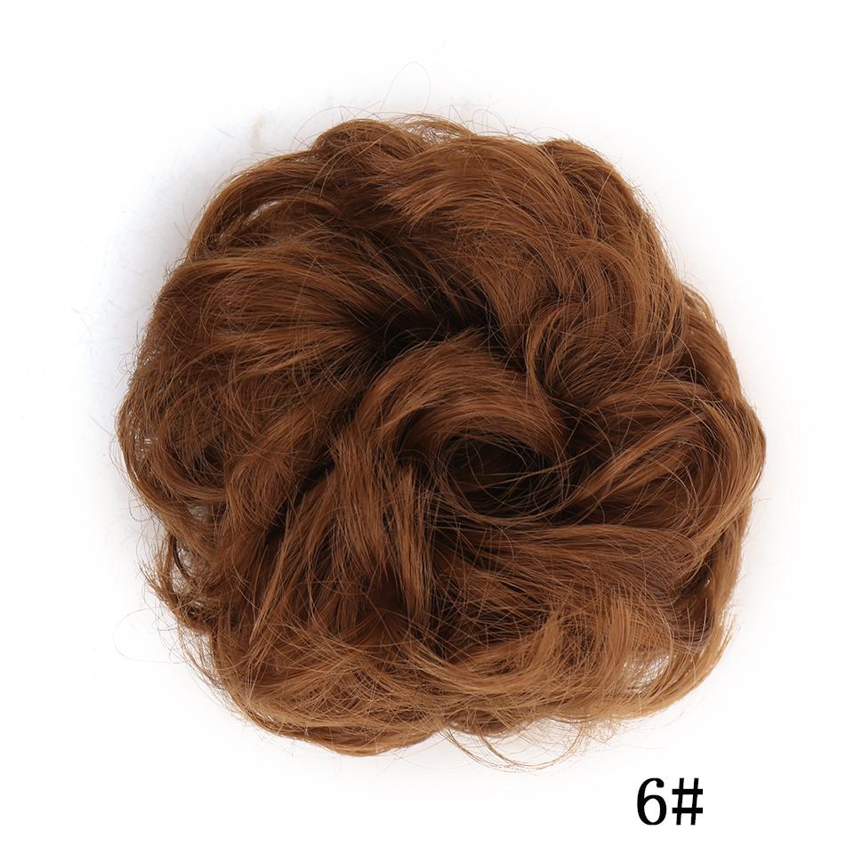 Messy Scrunchies Synthetic Hair Bun With Elastic Band Natural Fake Hair Tie Pieces Ponytail Colored Black Purple Pink Green Gray For Woman Chignon
