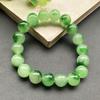 Браслет из натурального зеленого нефрита 10 мм, нить с плавающими бусинами в виде цветов, китайские украшения из хотанского нефрита, элегантный подарок для женщин