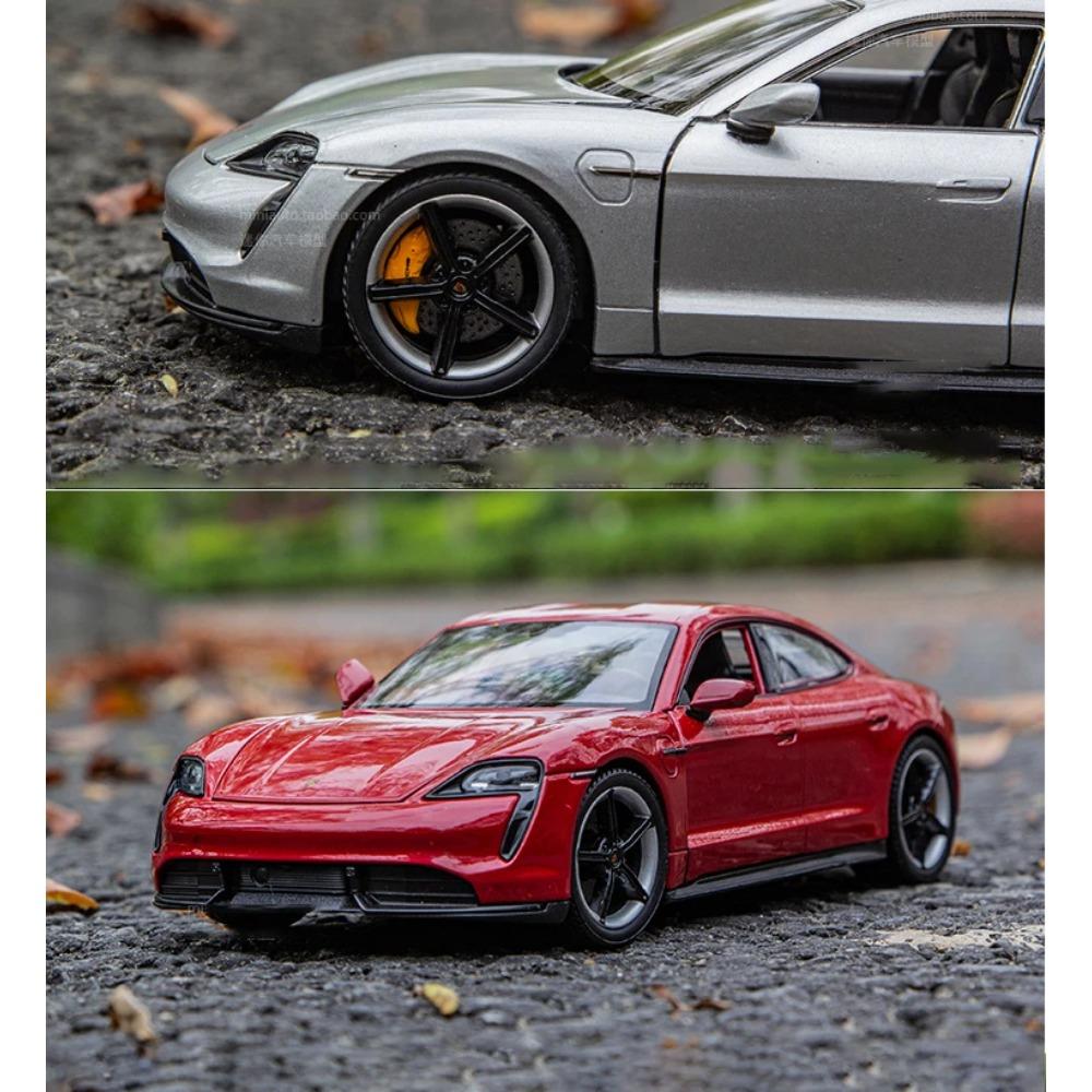 Welly 1/24 Porsche Taycan Turbo S Сплавная машина Литые и игрушечные транспортные средства Модель автомобиля Миниатюрная масштабная модель автомобиля Игрушка для детей