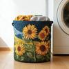 Стеганая Корзина для Белья Тканевая Цветочная Корзина для Хранения с Ручками Бохо Корзина для Одежды для Стирки Детской Комнаты Спальни Одежды Детских Игрушек