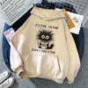 Women's Casual Hooded Clothes Vintage Gothic Y2k Sweatshirts Pullovers Whimsical Cat and Coffee Printed Kangaroo Pocket Hoodies