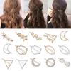 Ladies Headwear Metal Hairpins Moon Circle Hairgrip Woman Hair Accessories Triangle Hair Clip