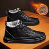 Модные мужские ботинки из искусственной кожи, весенние высокие повседневные туфли для мужчин, трендовые туфли на плоской подошве с застежкой-молнией, зимние ботинки из вулканизированной кожи, новые ботинки Zapatillas
