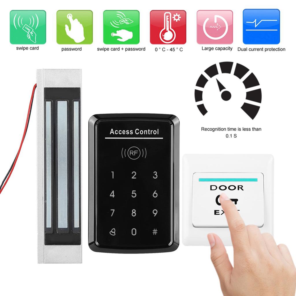 RFID 125KHz Card Reader Password Access Control System 180KG Electromagnetic Lock