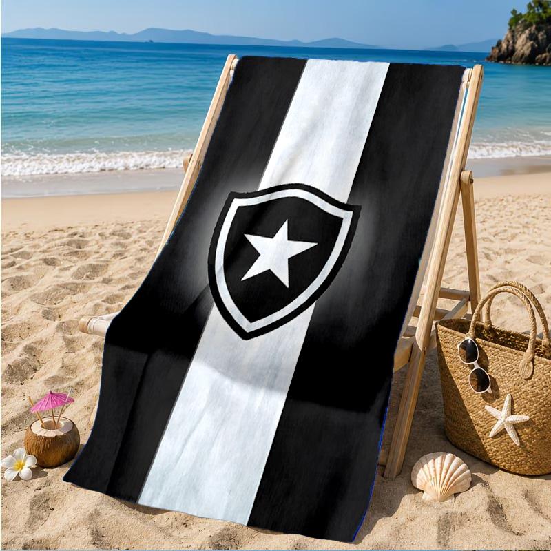 Shield With Star Emblem Printed Microfiber Beach Towel, Soft And Absorbent, Quick-Dry, Ideal for Summer Travel, Beach Essential, Swimming Pool