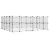 3114040 vidaXL Pet Cage with 44 Panels and Door Black 35x35 Cm