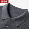 Hengyuanxiang Men's 100% Fine Wool Lapel Knit Sweater