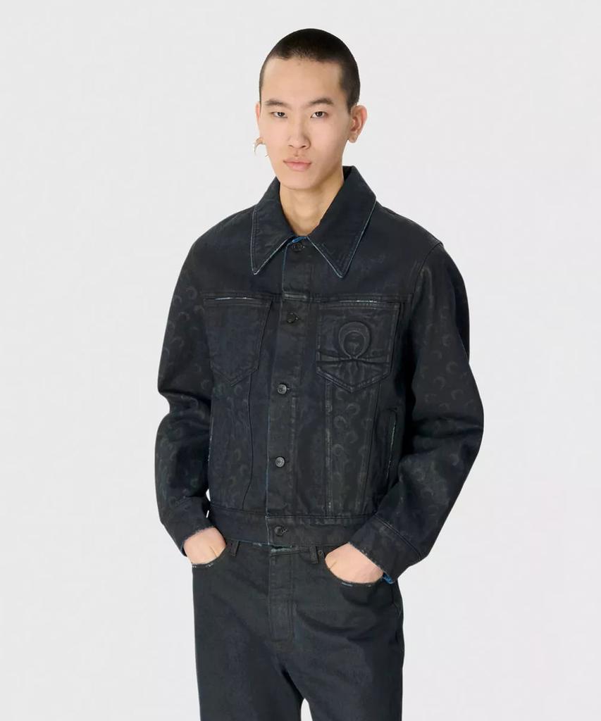 Marine Serre (M) Moon Waxed Denim Jacket Black Moon Waxed Denim Jacket Bk99 Black