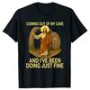 Jesus Coming Out of My Cave and I've Been Doing Just Fine T-Shirt Easter Day Novelty Gift Rock Faith Tee Streetwear Tops