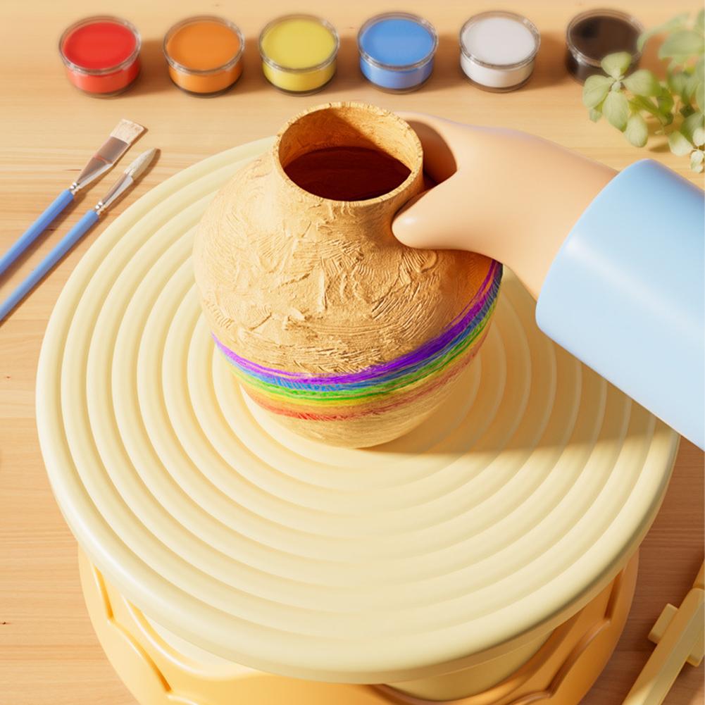 Мини-набор для гончарного дела для детей, набор инструментов для лепки из глины своими руками, электрическая поворотная гончарная машина, подарки на день рождения для девочек и мальчиков