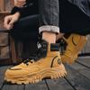 Autumn Men's Platform Boots Street Trend Men's Casual Motorcycle Boots 2024 New Comfortable Breathable Wear-resistant Work Boots