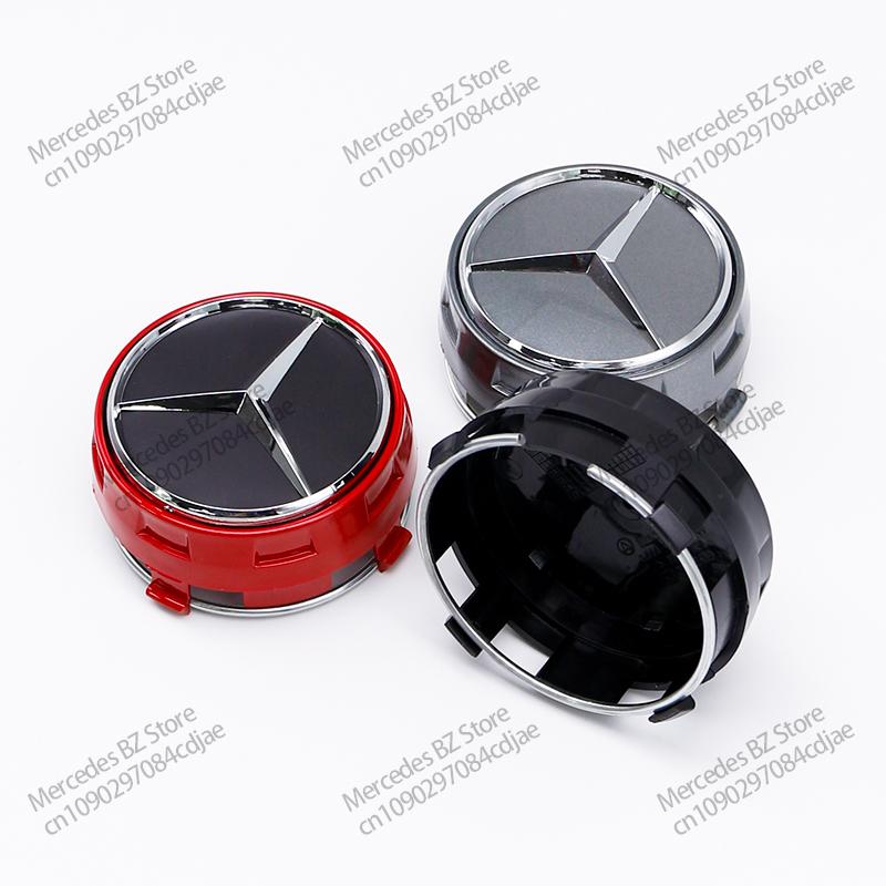 For Mercedes Benz amg Car Wheel Center Cap Hub Covers Badge 4Pcs 75mm For Mercedes Benz AMG B/C/E/S Class C43 C63 E43 E53 E63 GLC GLK CLA A0004000900