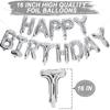 Pearlescent White Metal Silver Latex Balloon Decorative Set Happy Birthday Aluminum Film Balloon Silver Confetti Birthday Party