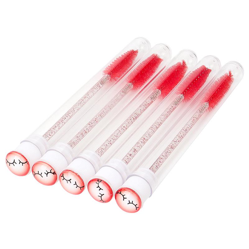 Прозрачные алмазные щеточки для наращивания ресниц в многоцветной упаковке