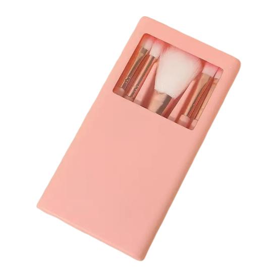 Yousheng 5Pcs/Set Women Makeup Brush Kit with Mirror Storage Box Professional Synthetic Eye Shadow Blush Foundations Concealer Blending Cosmetic Brush