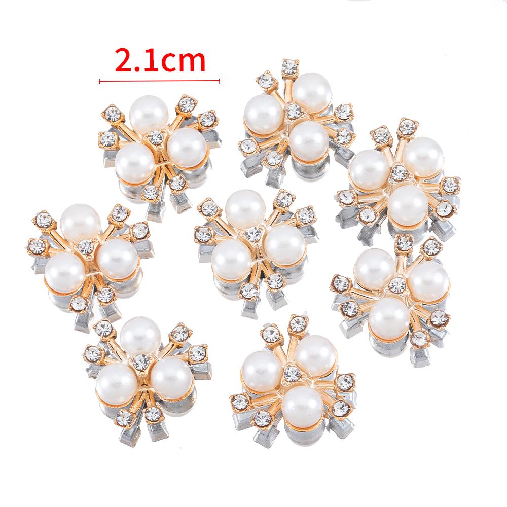 20pcs Imitation Pearl Flower Rhinestone Hair Clip Hairband Headdress Clothing Buckle Jewelry Making Accessories DIY Wholesale