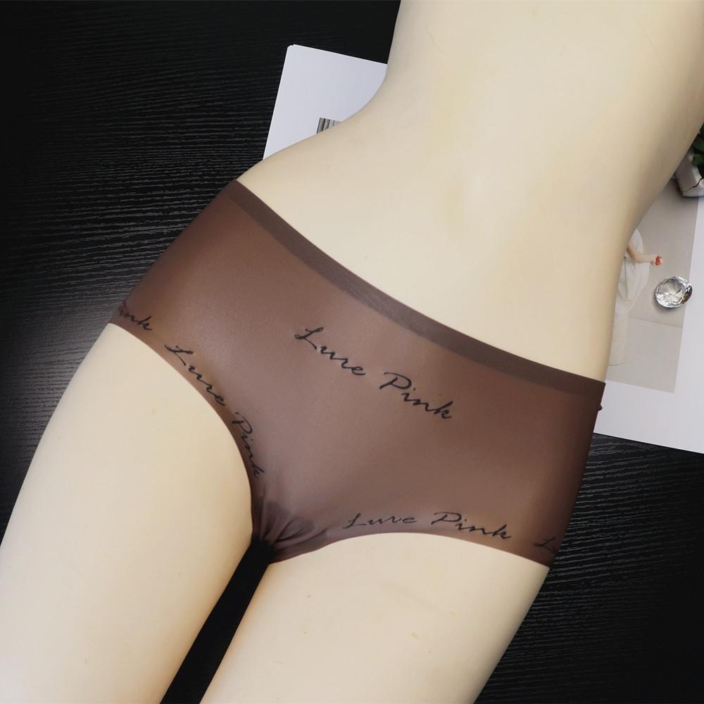 Women's Thin One Piece Ice Silk Low Waist and Hip Lift Cotton Briefs