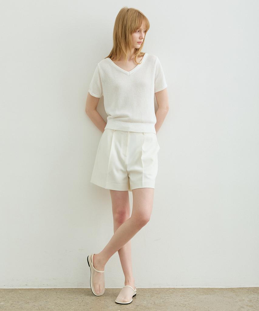 ARTID Linen Tailored Shorts_Ivory