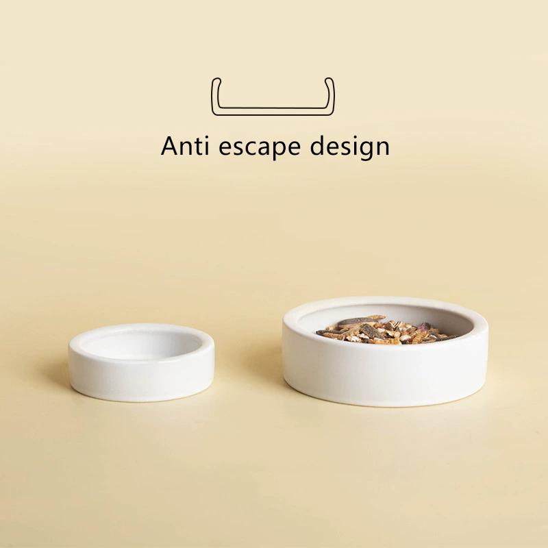Reptile Food Bowl Anti-Escape Ceramic Feeder Dish Black White Reptile Water Bowl For Hermit Crab Gecko Chameleon Corn Snake