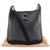 HERMES Vespa 28 Shoulder Bag gray/black leather Women Used