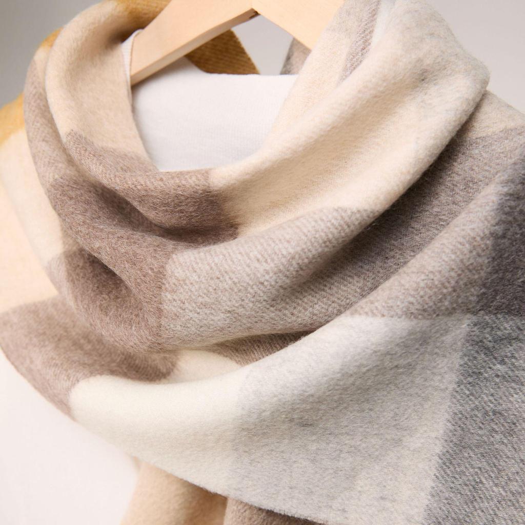 Warm Plaid Wool Scarf: Stylish British-Style Accessory for Men & Women, Perfect for Autumn & Winter