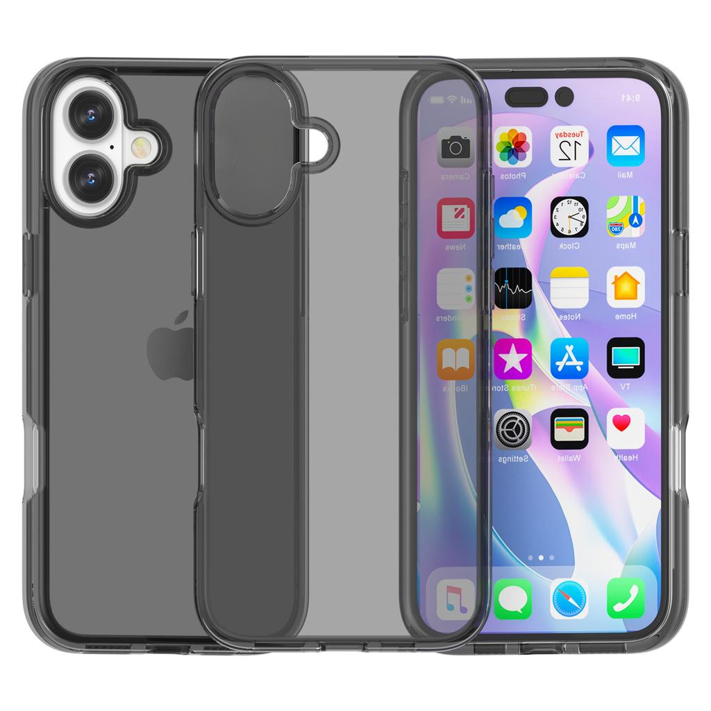 Чехол для iPhone 16 PC + TPU Прозрачный чехол для телефона Защита от царапин