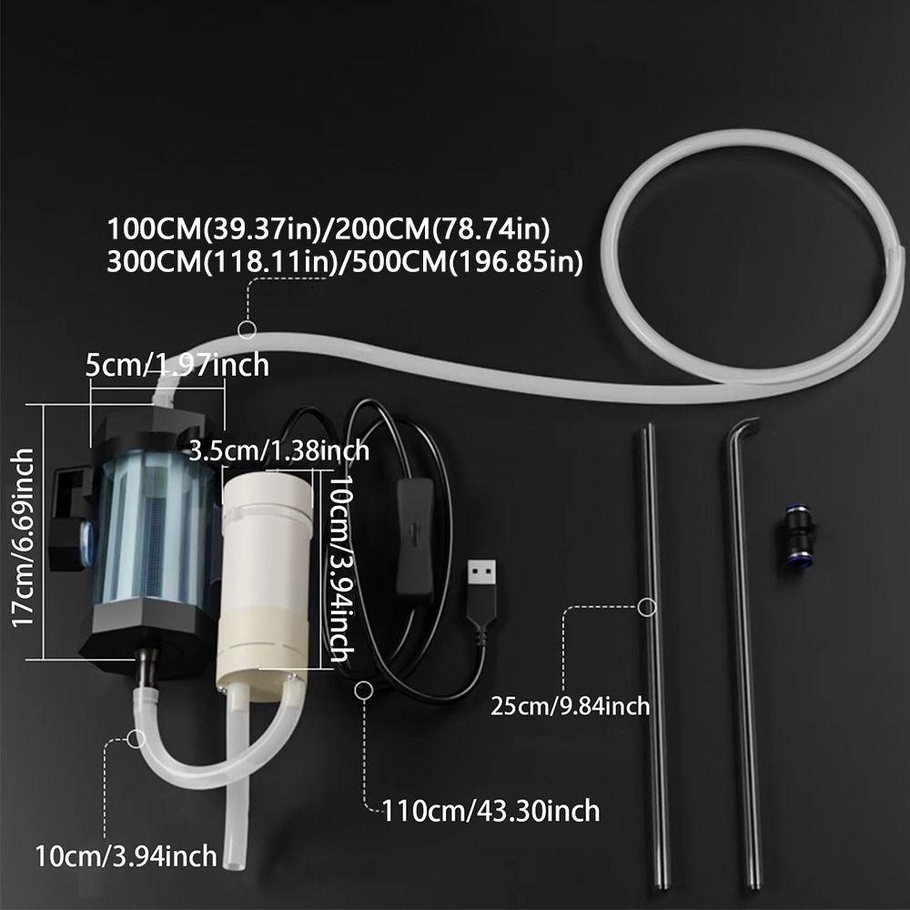 280 GPH Электрический сифон для смены воды в аквариуме, очиститель гравия  Обслуживание аквариума