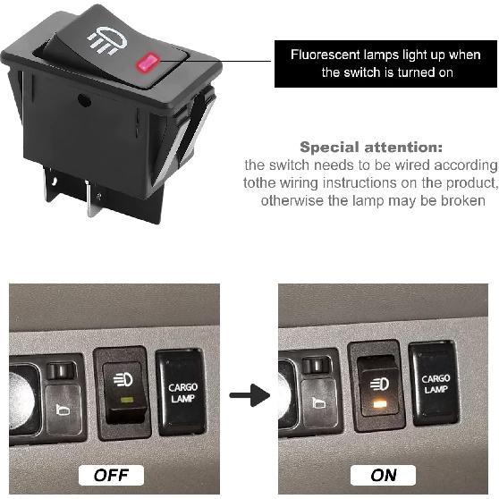 4PCS Fog Light Toggle Rocker Switch, 12V 35A 4 Pin SPST ON Off LED Fog Light Rocker Switches, Universal Automotive Rear Front Fog Lamp Toggle Switch