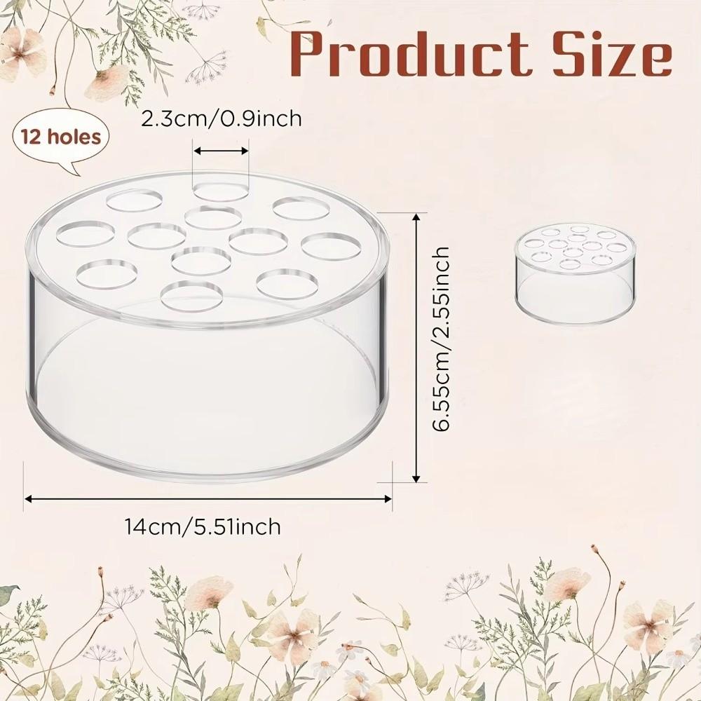 12 Holes Flower Arrangement Container Transparent Decorative Vase Acrylic Vase For Living Room