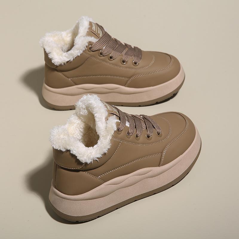 Модные зимние теплые хлопковые туфли для женщин 2024 года, новые плюшевые высокие повседневные туфли из хлопка на толстой подошве Zapatillas De Deporte Trafza
