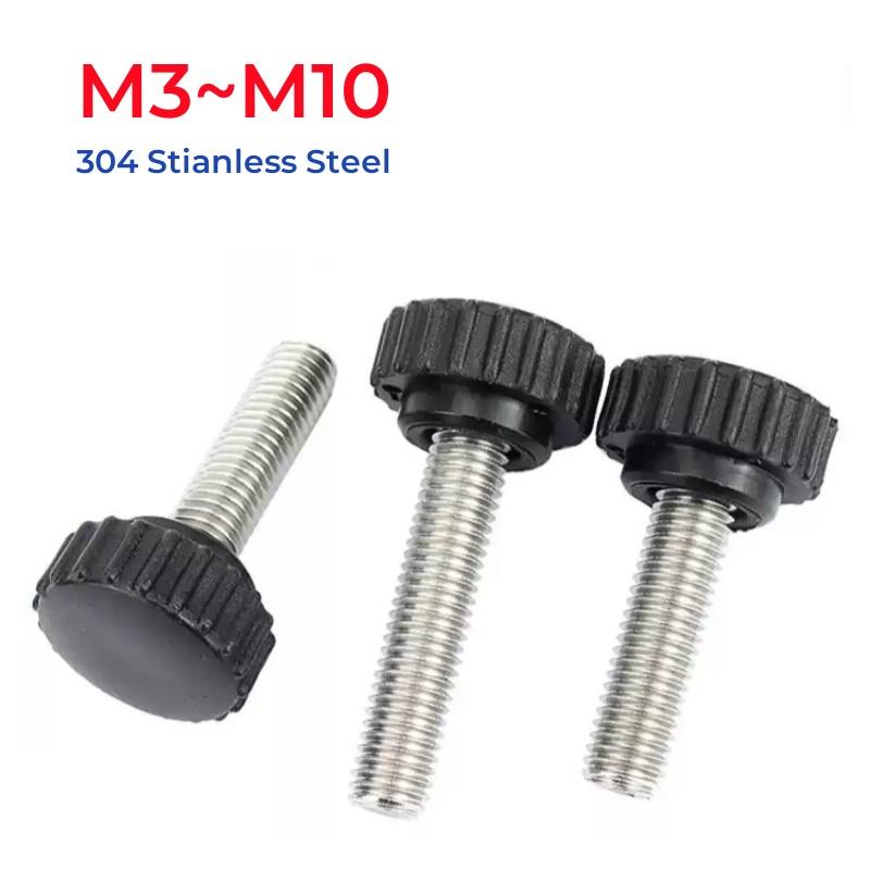 M3 M4 M5 M6 M8 M10 Нержавеющая сталь 304 Накатанная нейлоновая пластиковая ручка с круглой головкой Винт-барашек Бакелитовый болт Ручные винты