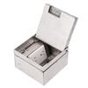 Recessed Floor Outlet Box Waterproof Stainless Steel Flat Socket Kit with Dual 3 Prong Holes