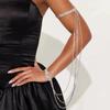 Adjustable Tassel Arm Chain Multilayer Rhinestone Bracelet Up Down Arm Bangle  Arm Accessories
