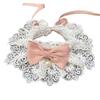 Fashion Neck Strap Dog Saliva Towel Lace Bowknot Pearl Collar Dog Neckerchief Puppy String Bib